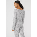Grey - Back - Debenhams Womens-Ladies Floral Lace Long-Sleeved Pyjama Top