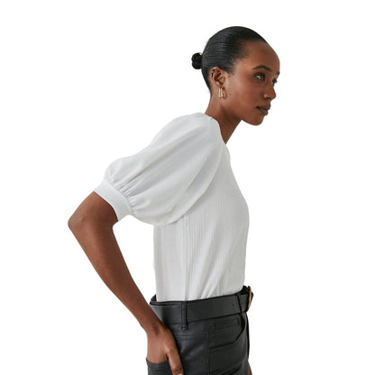 Ivory - Side - Principles Womens-Ladies Textured Woven Short-Sleeved T-Shirt