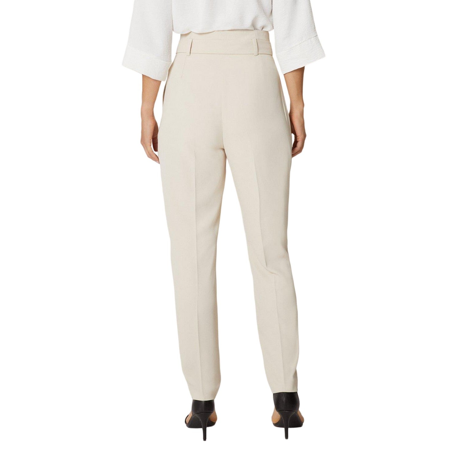 Camel - Back - Principles Womens-Ladies Paperbag High Waist Trousers