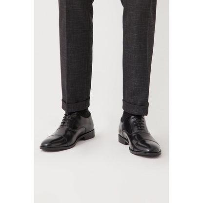 Black - Front - Debenhams Mens Northmoor Leather Hi Shine Oxfords