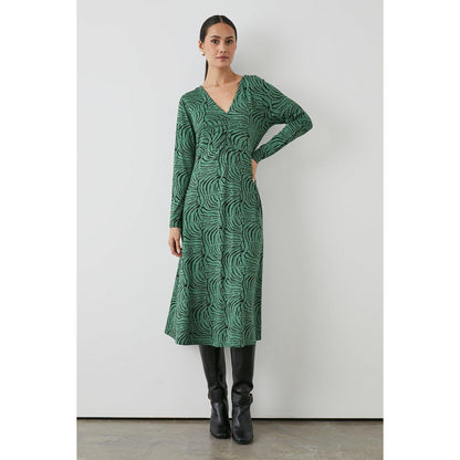 Green - Front - Principles Womens-Ladies Abstract Gathered Front Midi Dress