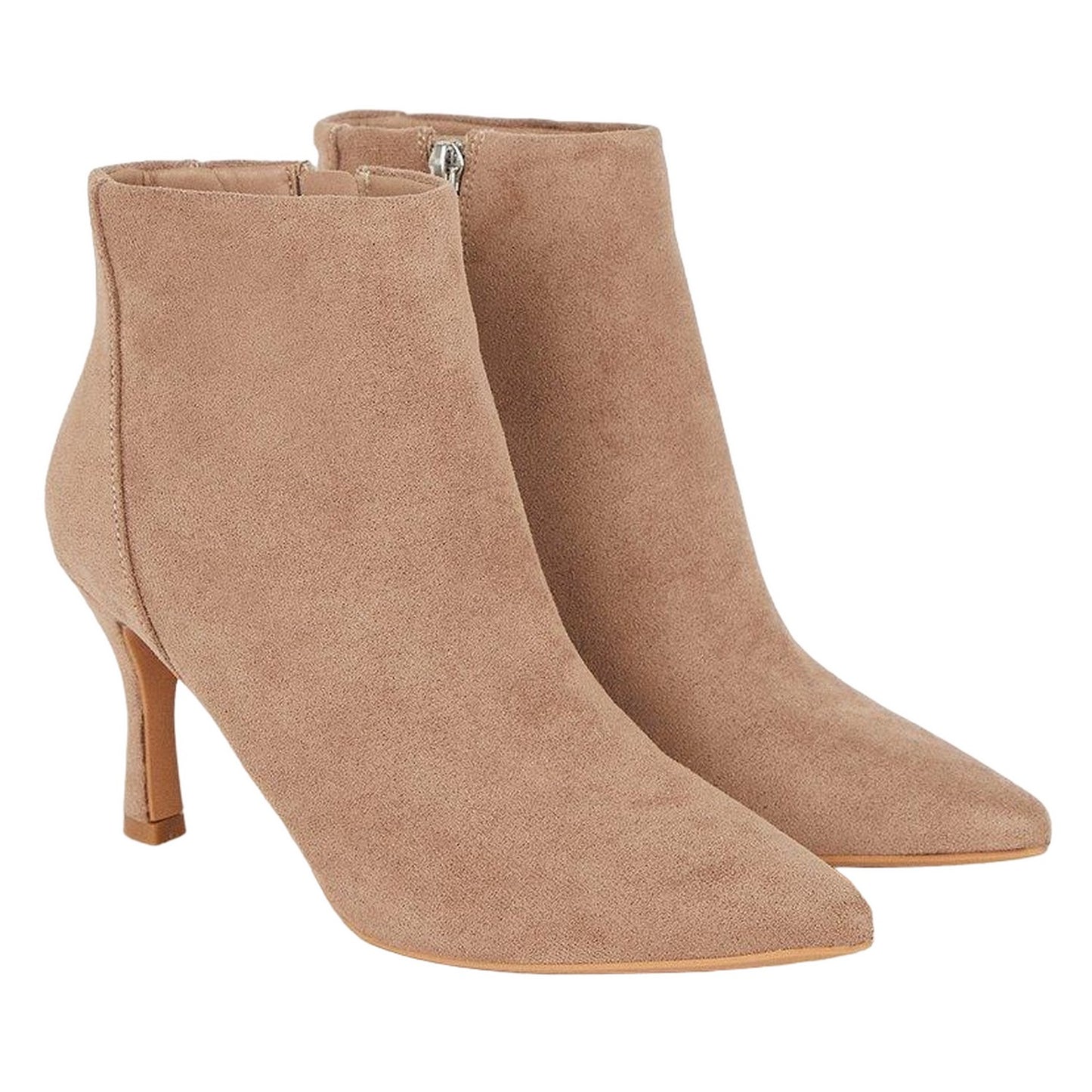 Taupe - Front - Principles Womens-Ladies Ophelia Pointed Medium Heel Ankle Boots