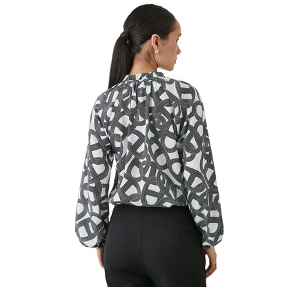 Ivory - Back - Principles Womens-Ladies Chain Blouson Sleeve Top