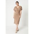 Camel - Front - Principles Womens-Ladies Twisted Knot Front Midi Dress