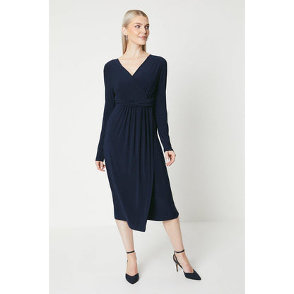 Navy - Front - Principles Womens-Ladies Jersey Twist Waist Midi Dress