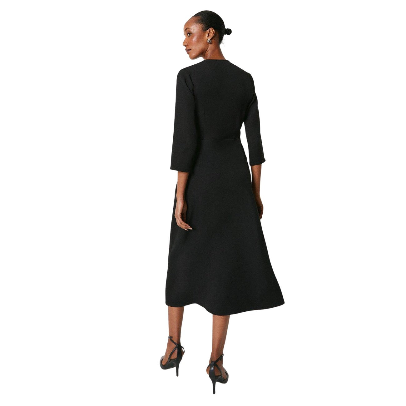 Black - Back - Principles Womens-Ladies Front Tie Midi Dress