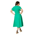 Green - Front - Principles Womens-Ladies Linen Blend Pleated Midi Dress