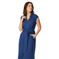 Blue - Side - Principles Womens-Ladies Belted Linen Blend Midi Dress