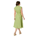 Chartreuse - Back - Principles Womens-Ladies Belted Linen Blend Midi Dress