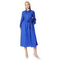 Navy - Front - Principles Womens-Ladies Belted Frill Midi Shirt Dress