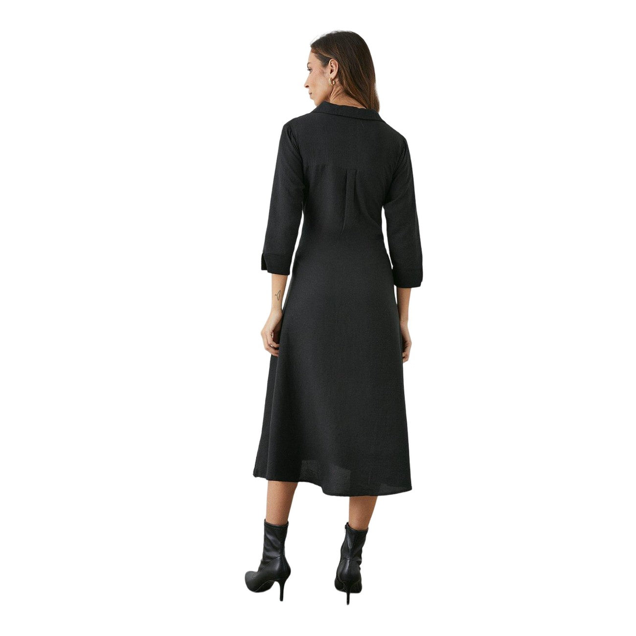 Black - Back - Principles Womens-Ladies Belted Shirt Dress