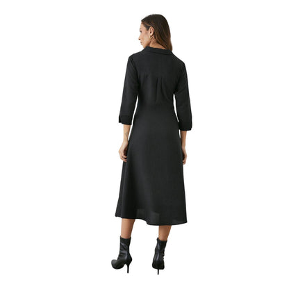 Black - Back - Principles Womens-Ladies Belted Shirt Dress
