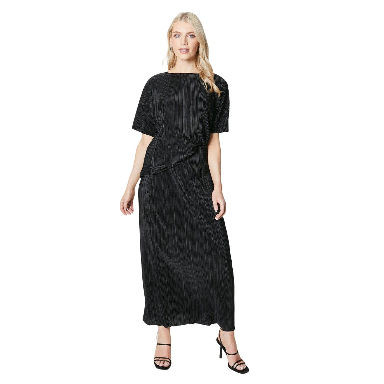 Black - Front - Principles Womens-Ladies Plisse Midi Skirt