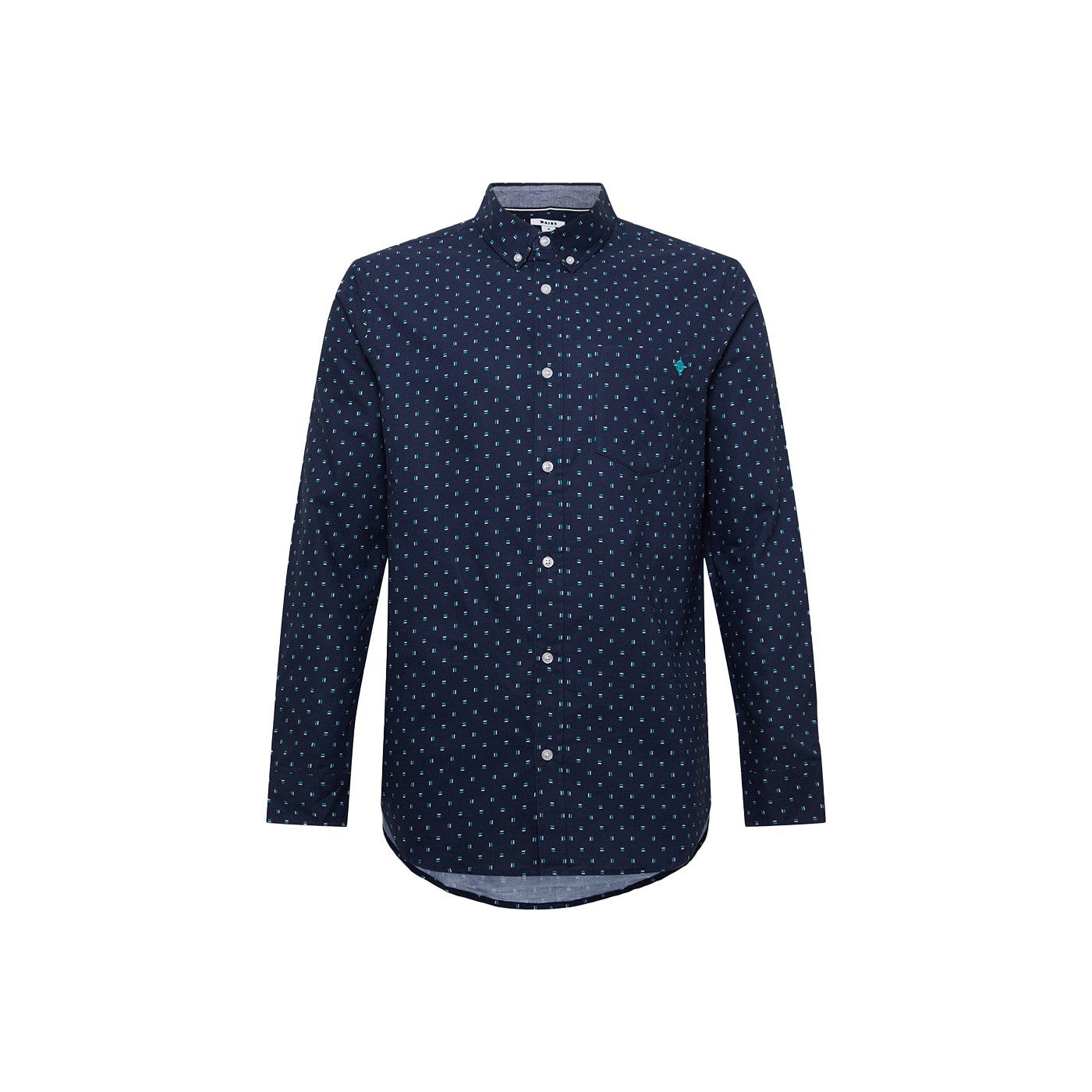 Navy - Front - Maine Mens Dash Print Long-Sleeved Shirt