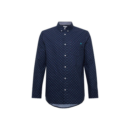 Navy - Front - Maine Mens Dash Print Long-Sleeved Shirt