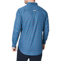 Turquoise - Back - Maine Mens Highlight Checkbox Long-Sleeved Shirt