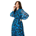 Blue - Side - Principles Womens-Ladies Floral Tiered Shirt Dress
