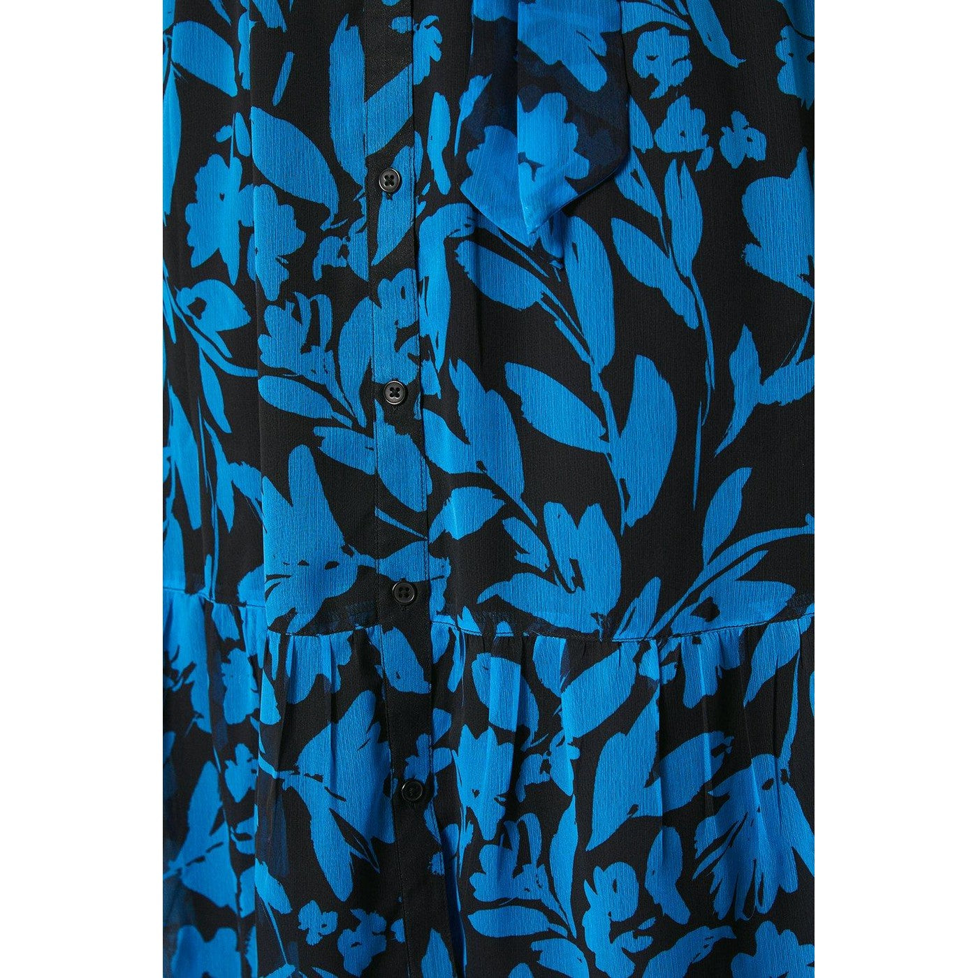 Blue - Pack Shot - Principles Womens-Ladies Floral Tiered Shirt Dress