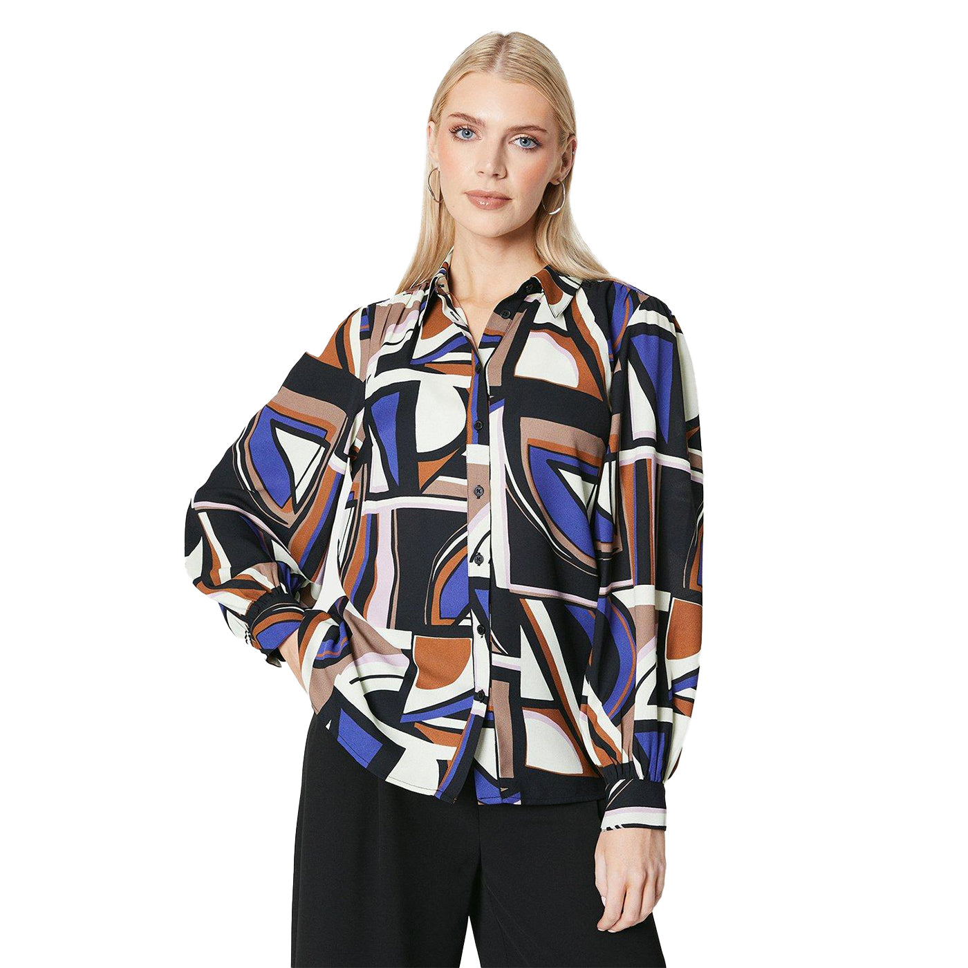 Brown - Front - Principles Womens-Ladies Abstract Shirt