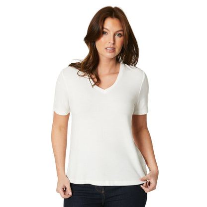 Ivory - Front - Principles Womens-Ladies Modal V Neck T-Shirt