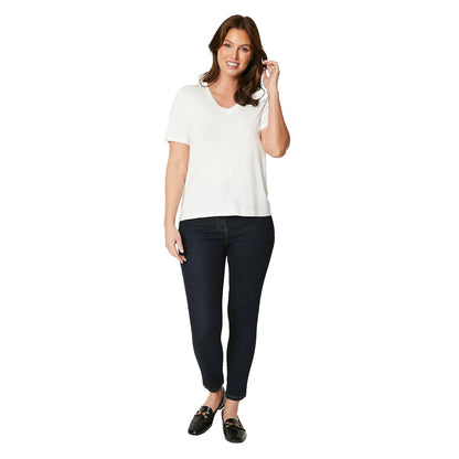 Ivory - Pack Shot - Principles Womens-Ladies Modal V Neck T-Shirt