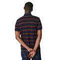 Navy - Back - Maine Mens College Stripe Polo Shirt