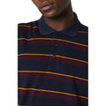 Navy - Side - Maine Mens College Stripe Polo Shirt