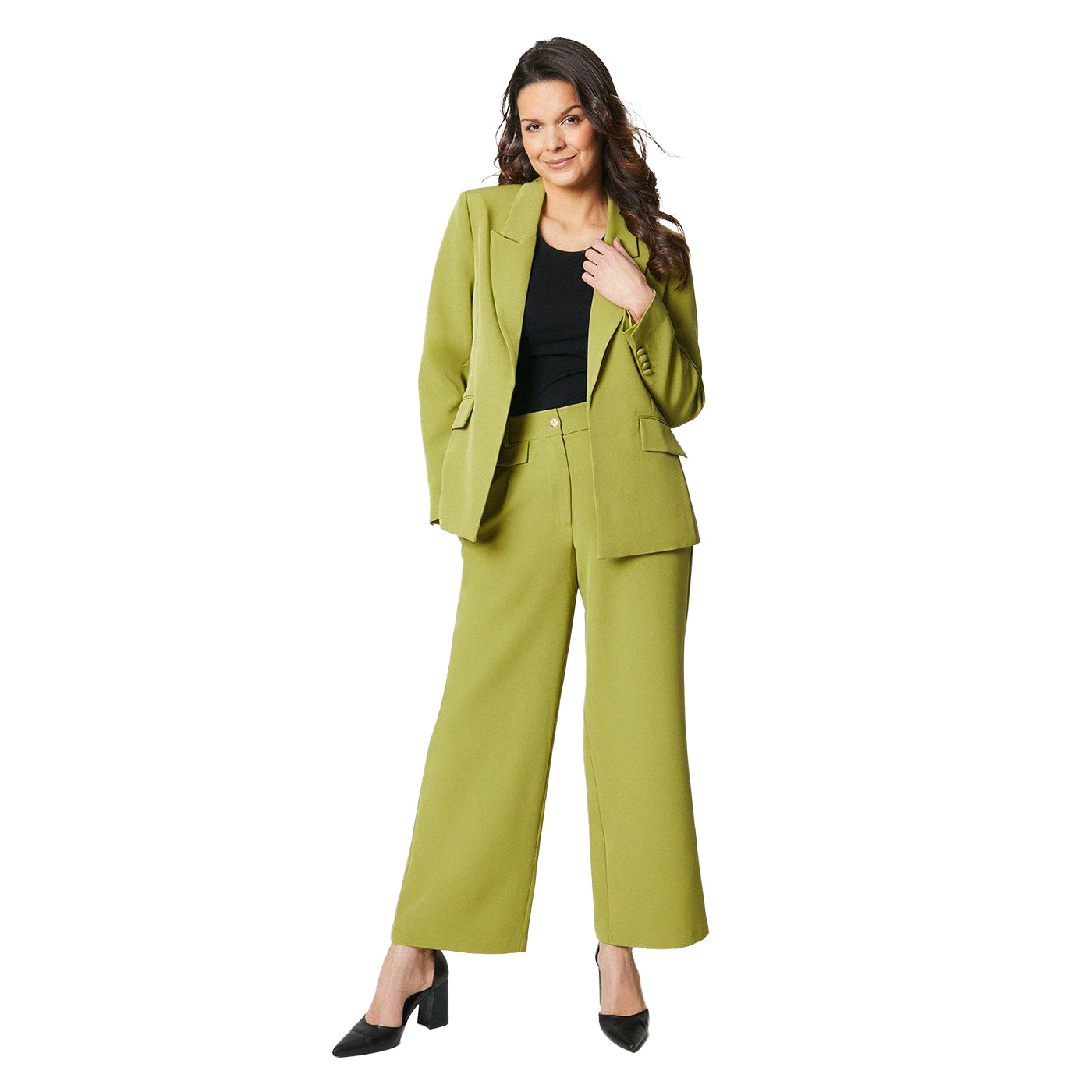 Green - Pack Shot - Principles Womens-Ladies Edge To Edge Blazer