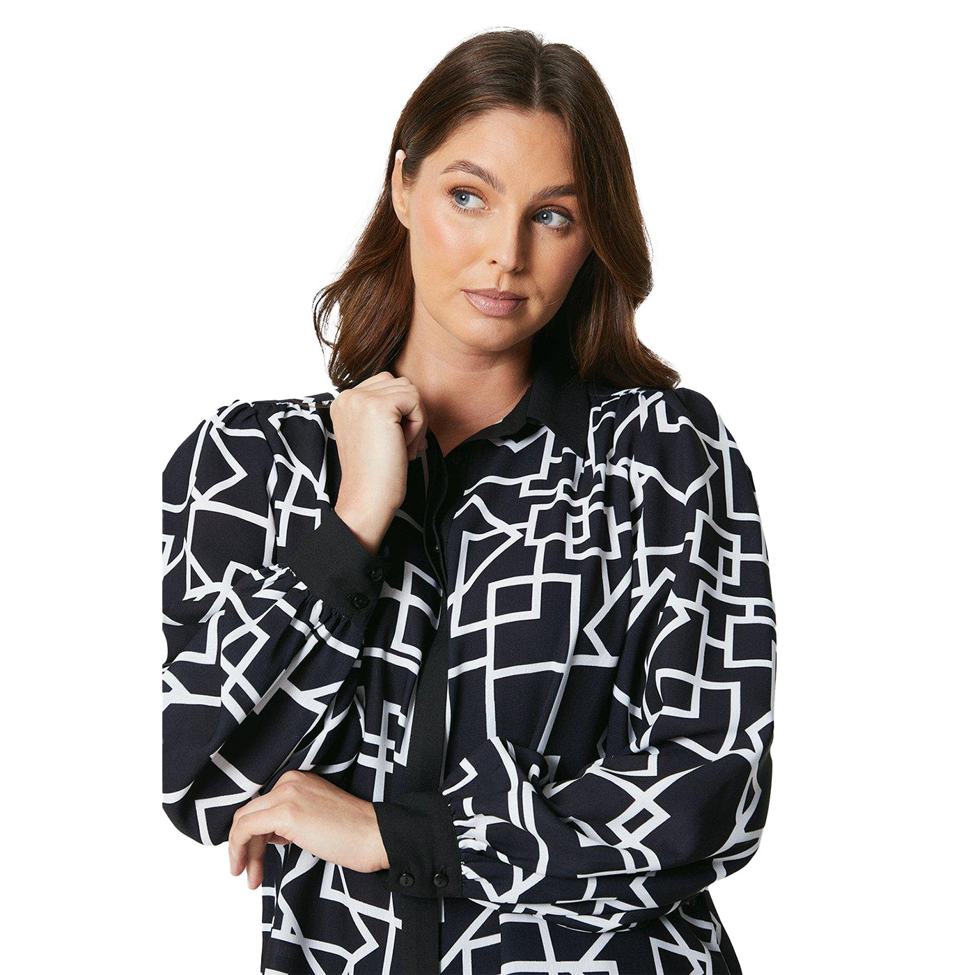 Monochrome - Side - Principles Womens-Ladies Geometric Shirt