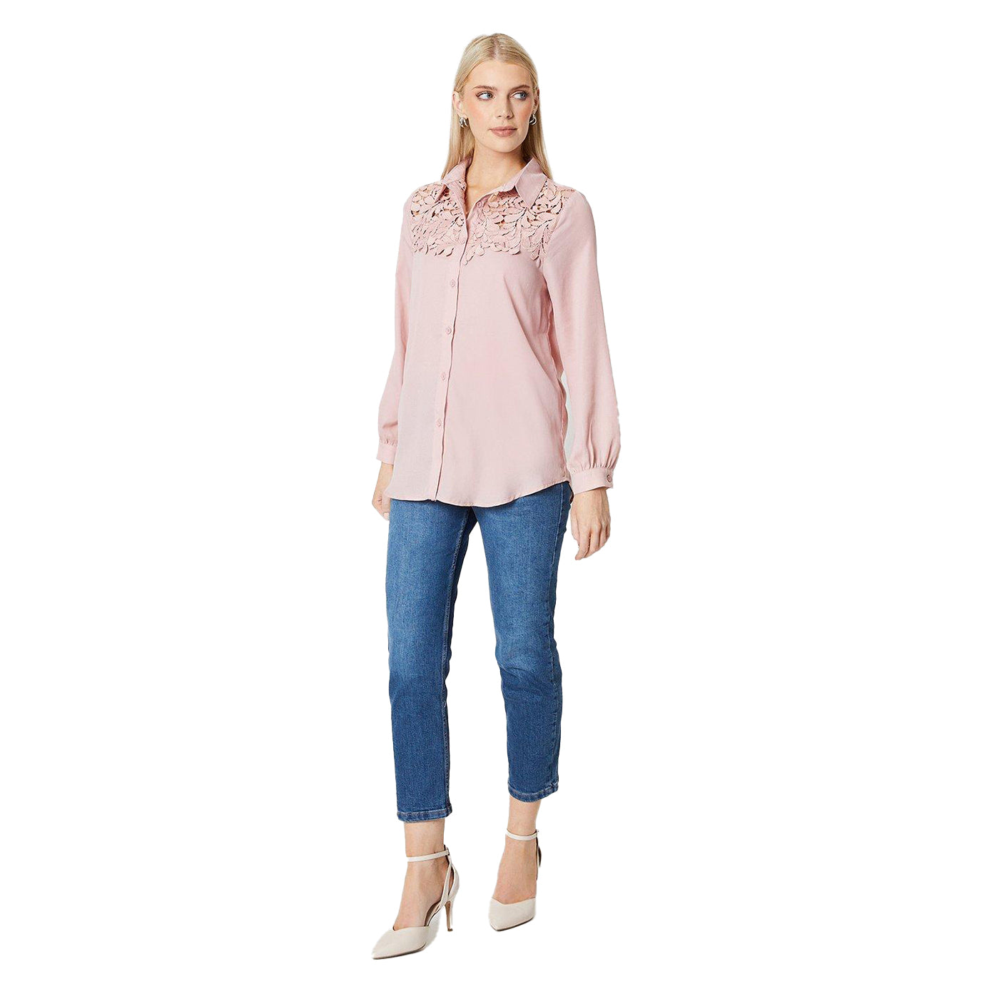 Blush - Lifestyle - Principles Womens-Ladies Lace Detail Shirt