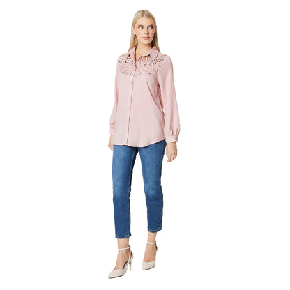 Blush - Lifestyle - Principles Womens-Ladies Lace Detail Shirt