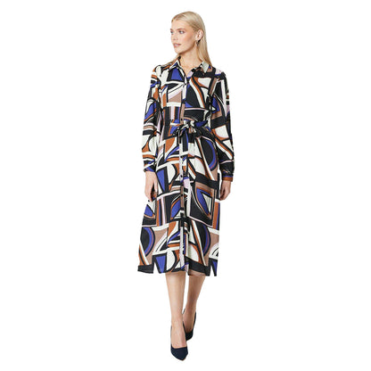 Brown - Front - Principles Womens-Ladies Abstract Belt Shirt Dress