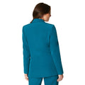 Teal - Back - Principles Womens-Ladies Double-Breasted Longline Blazer