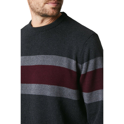 Dark Grey - Side - Maine Mens Premium Chest Stripe Jumper