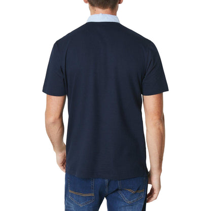 Navy - Back - Maine Mens Chambray Collared Polo Shirt
