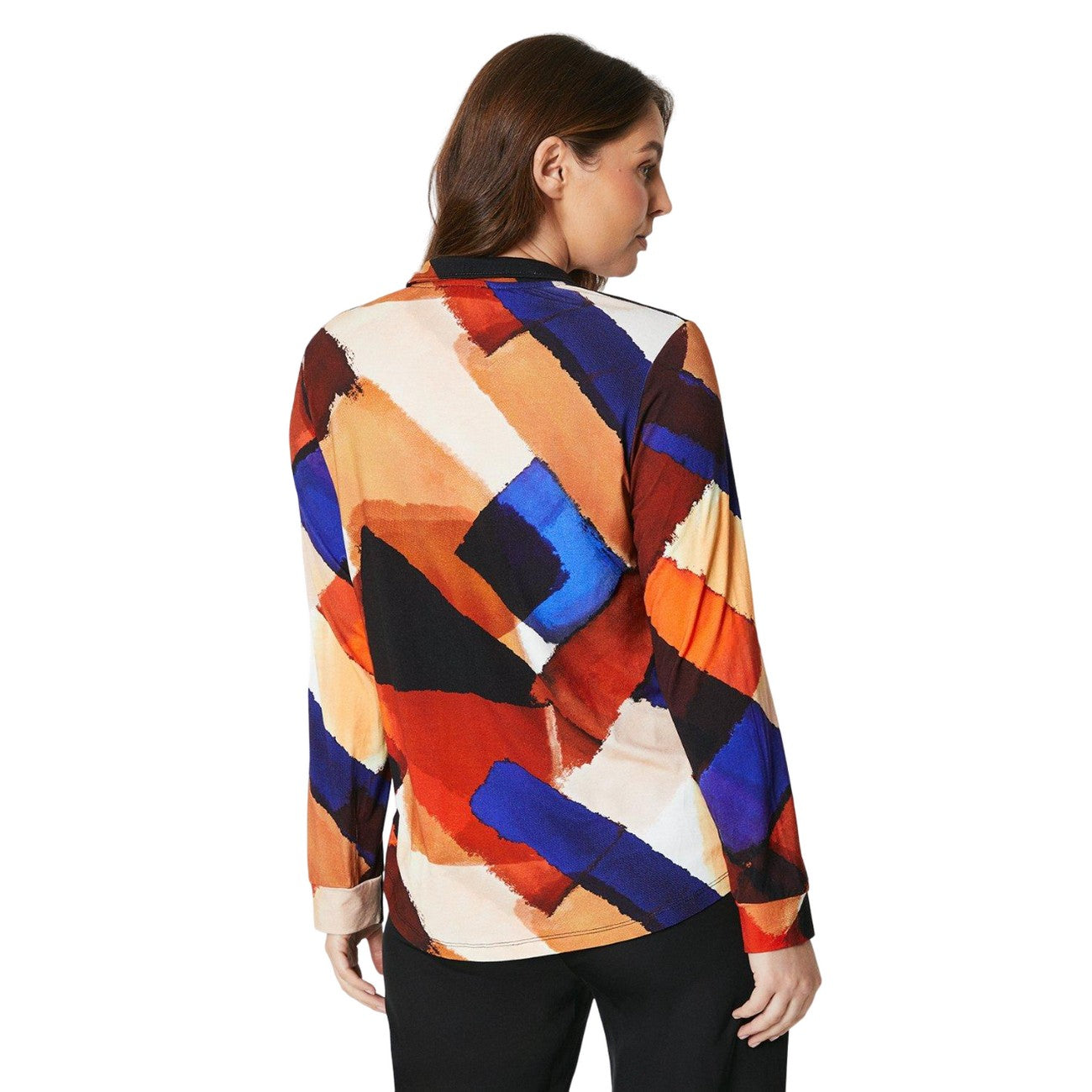 Multicoloured - Back - Principles Womens-Ladies Abstract V Neck Shirt