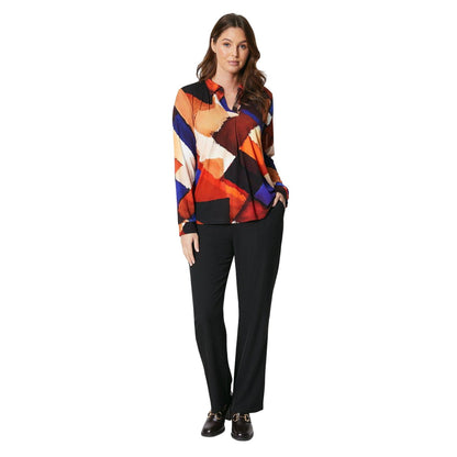 Multicoloured - Side - Principles Womens-Ladies Abstract V Neck Shirt