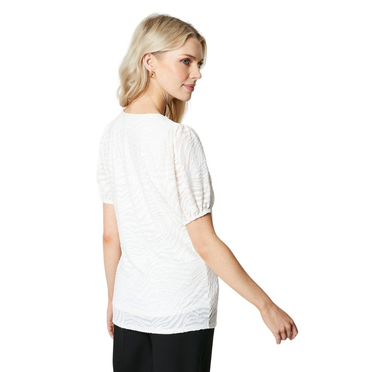 Ivory - Back - Principles Womens-Ladies Burnout T-Shirt