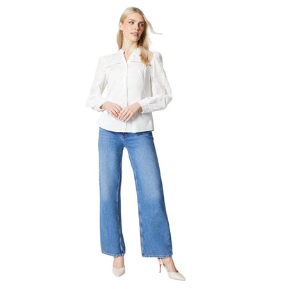 Ivory - Side - Principles Womens-Ladies Embroidered Blouse