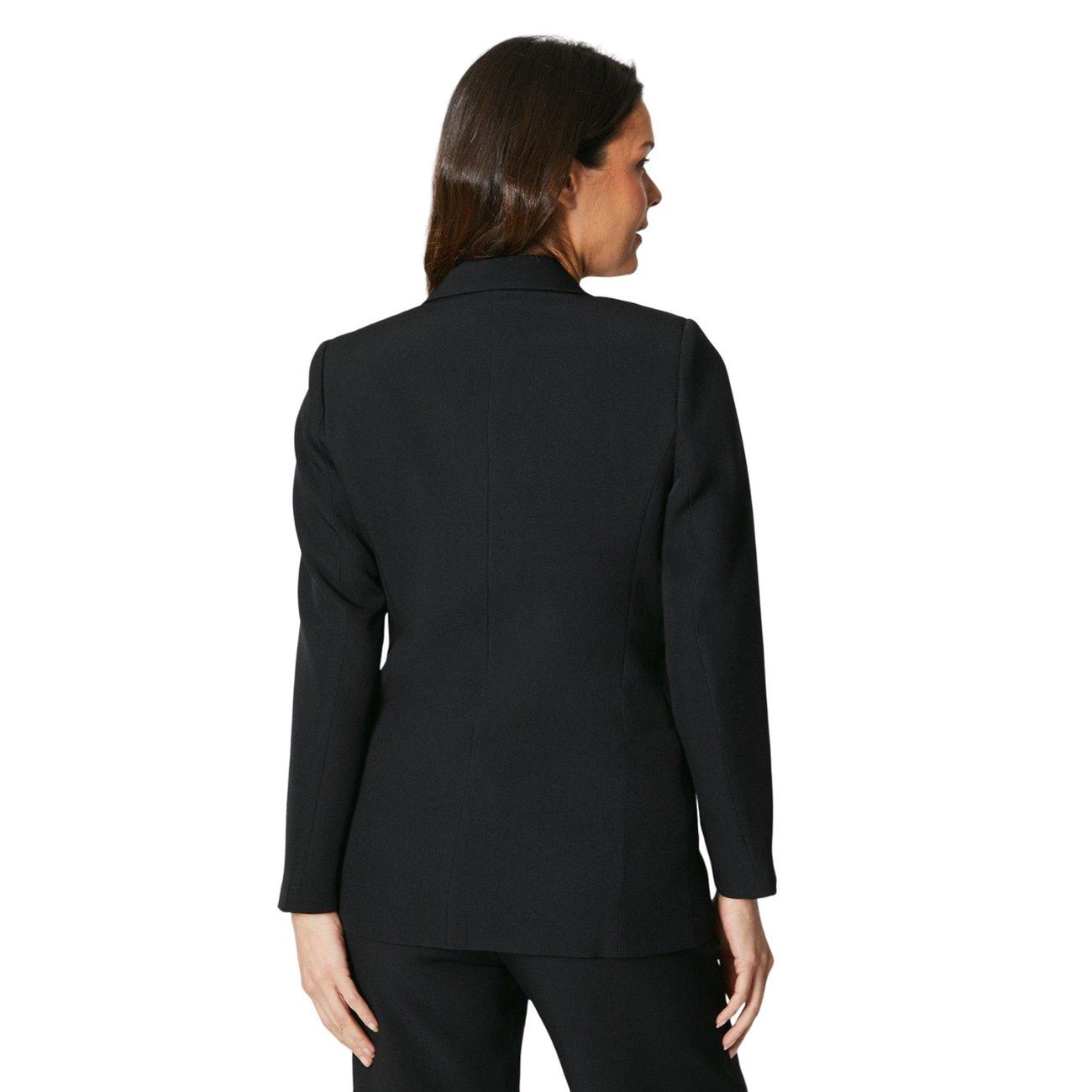 Black - Back - Principles Womens-Ladies Double-Breasted Petite Longline Blazer