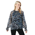 Blue - Front - Principles Womens-Ladies Leopard Print Long-Sleeved Blouse