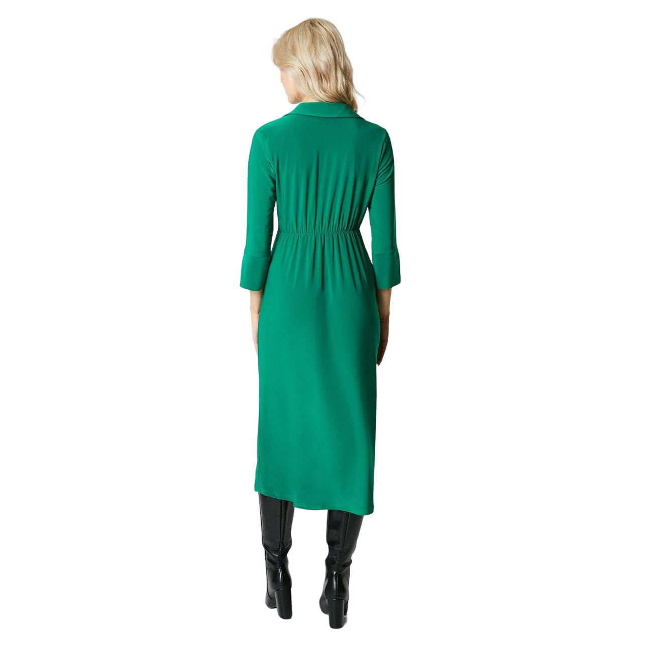 Green - Back - Principles Womens-Ladies Twisted Knot Front Shirt Dress