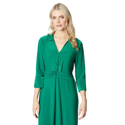 Green - Side - Principles Womens-Ladies Twisted Knot Front Shirt Dress