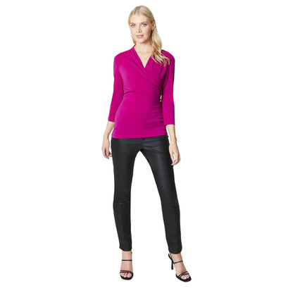 Raspberry - Side - Principles Womens-Ladies Jersey Twisted Top