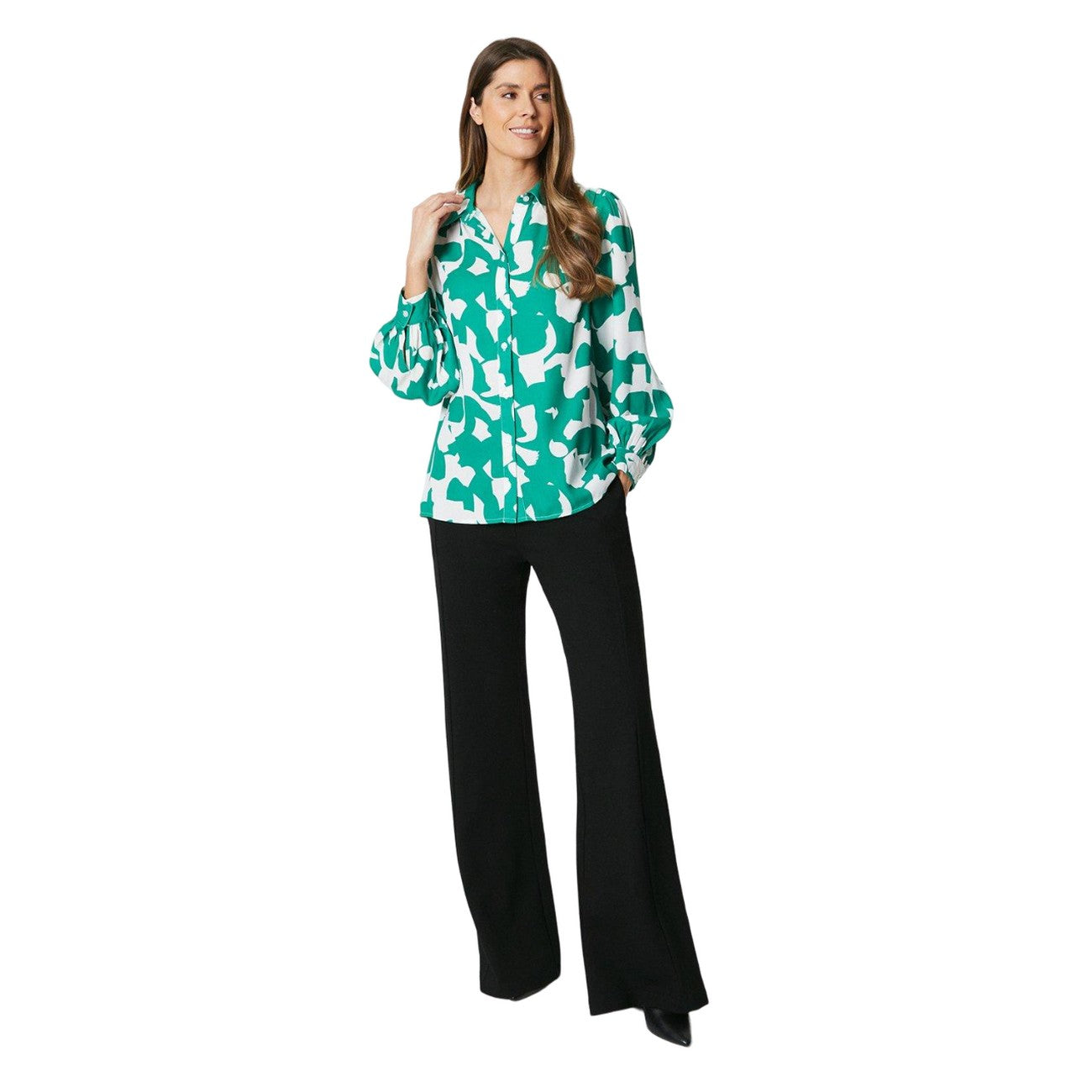 Green - Side - Principles Womens-Ladies Abstract Shirt