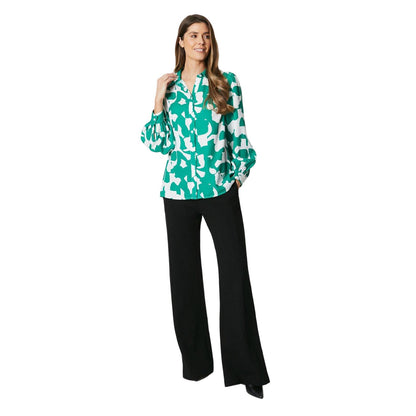 Green - Side - Principles Womens-Ladies Abstract Shirt