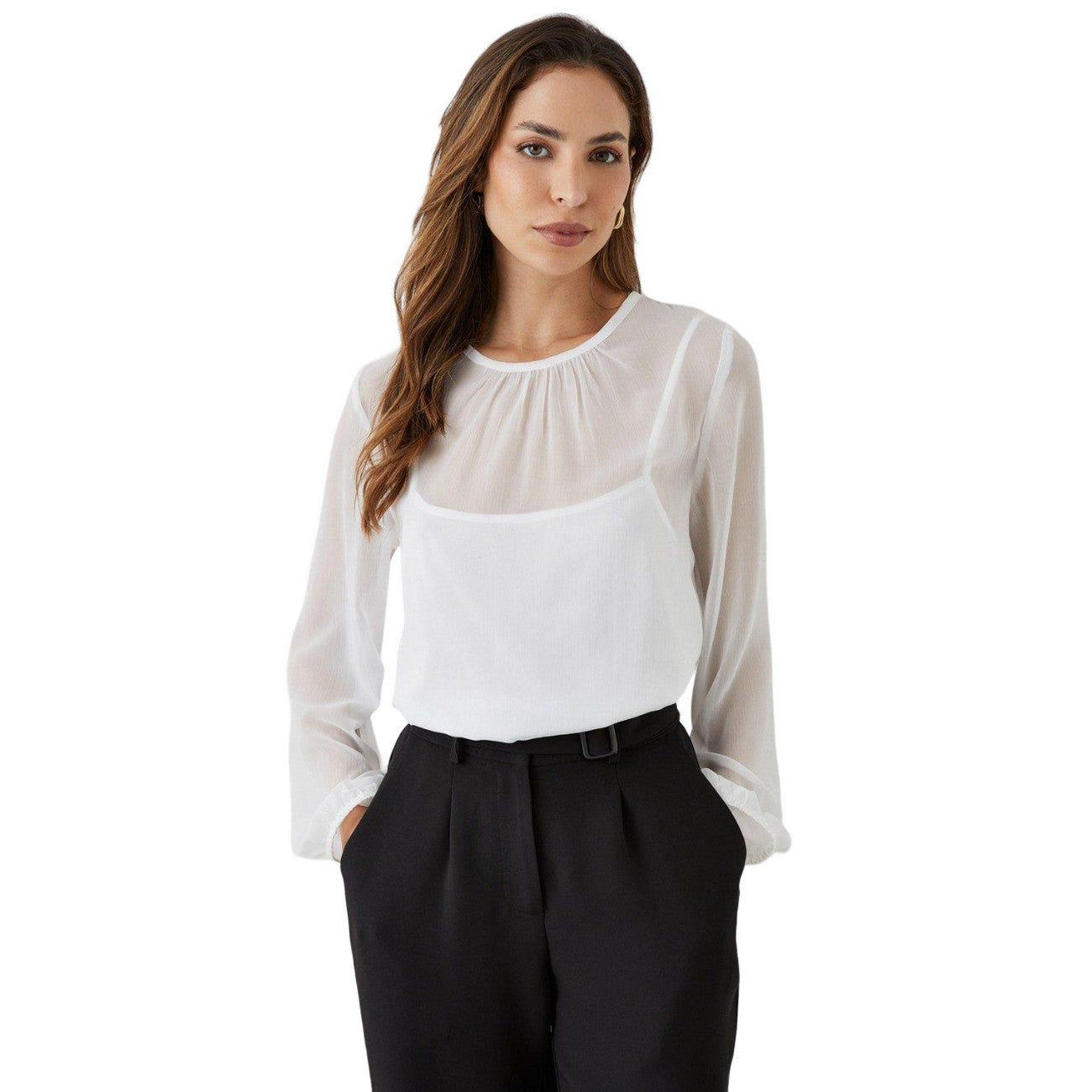 Ivory - Front - Principles Womens-Ladies Chiffon Blouse