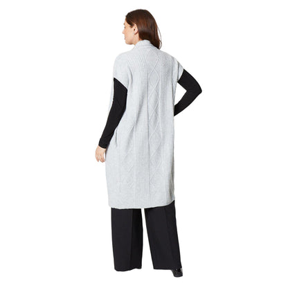 Grey - Back - Principles Womens-Ladies Longline Cardigan