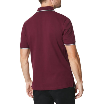 Burgundy - Back - Maine Mens Ross Diagonal Stripe Polo Shirt