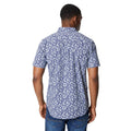 Dark Blue - Back - Maine Mens Floral Stem Print Short-Sleeved Shirt